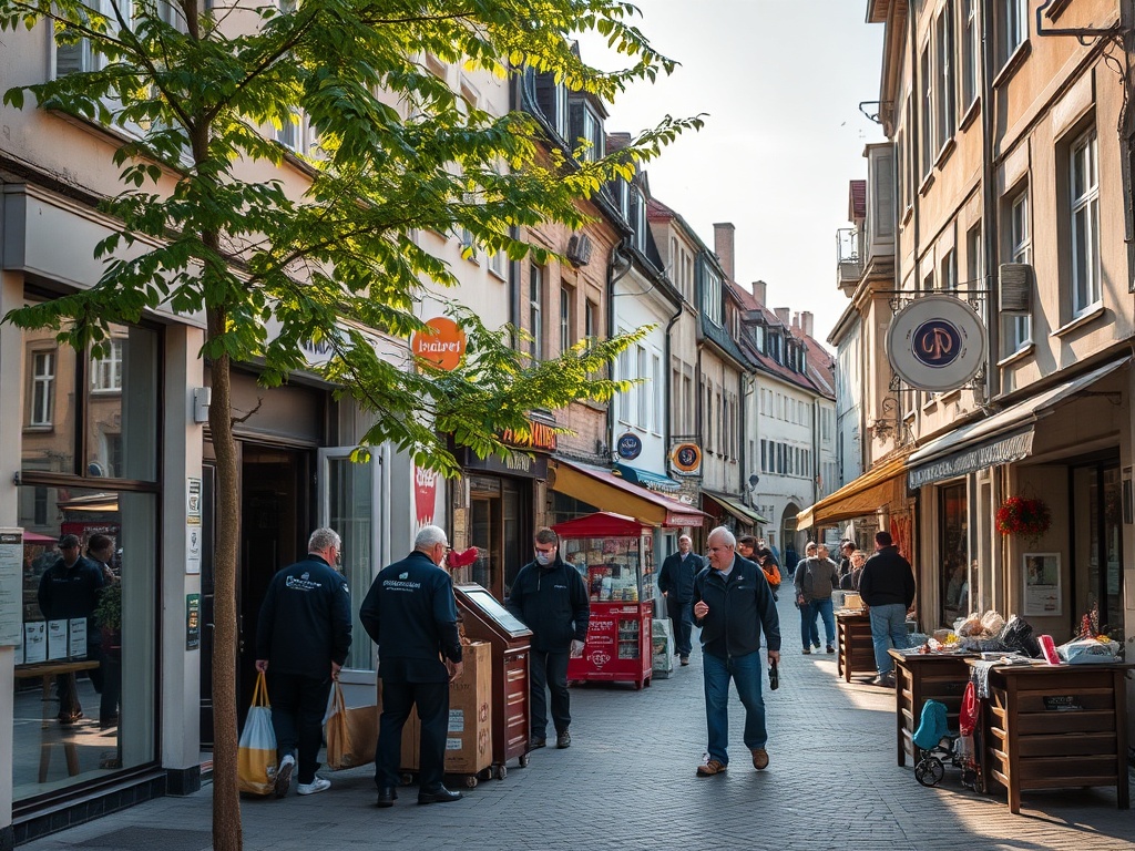 Plakat informacyjny o programie Opieka 75+ w Tczewie, przedstawiający uśmiechniętych seniorów i symbol troski.