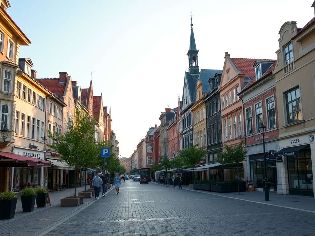 Mapa infrastruktury miasta Tczew z zaznaczonymi sklepami, restauracjami i usługami